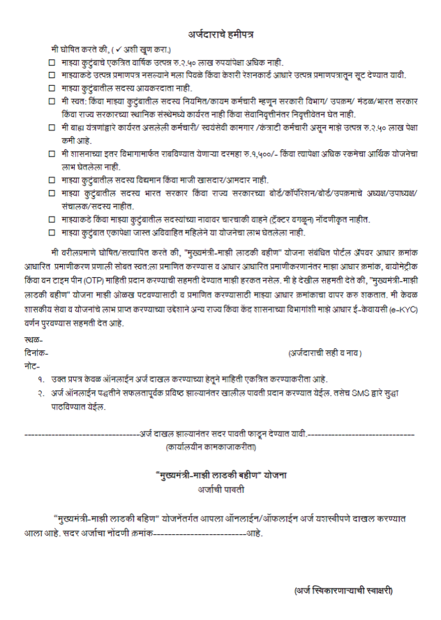 Ladki Bahin Yojana: महिलांना महिन्याला मिळणार 1500 रुपये - लाडकी बहीण योजनेसाठी फॉर्म कसा भरायचा? कागदपत्रे काय? बघा संपूर्ण माहिती 4 Mukhyamantri Majhi Ladki Bahin Yojana Hamipatra