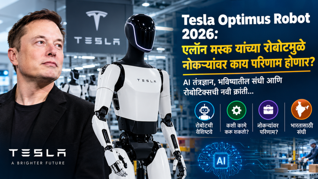 Tesla Optimus Robot 2026: एलॉन मस्क यांचा ह्युमनॉइड रोबोट आता उत्पादनाच्या टप्प्यात; भविष्यात नोकऱ्यांवर काय परिणाम होणार? 2 Tesla Optimus भारतातील नोकऱ्यांचे भविष्य